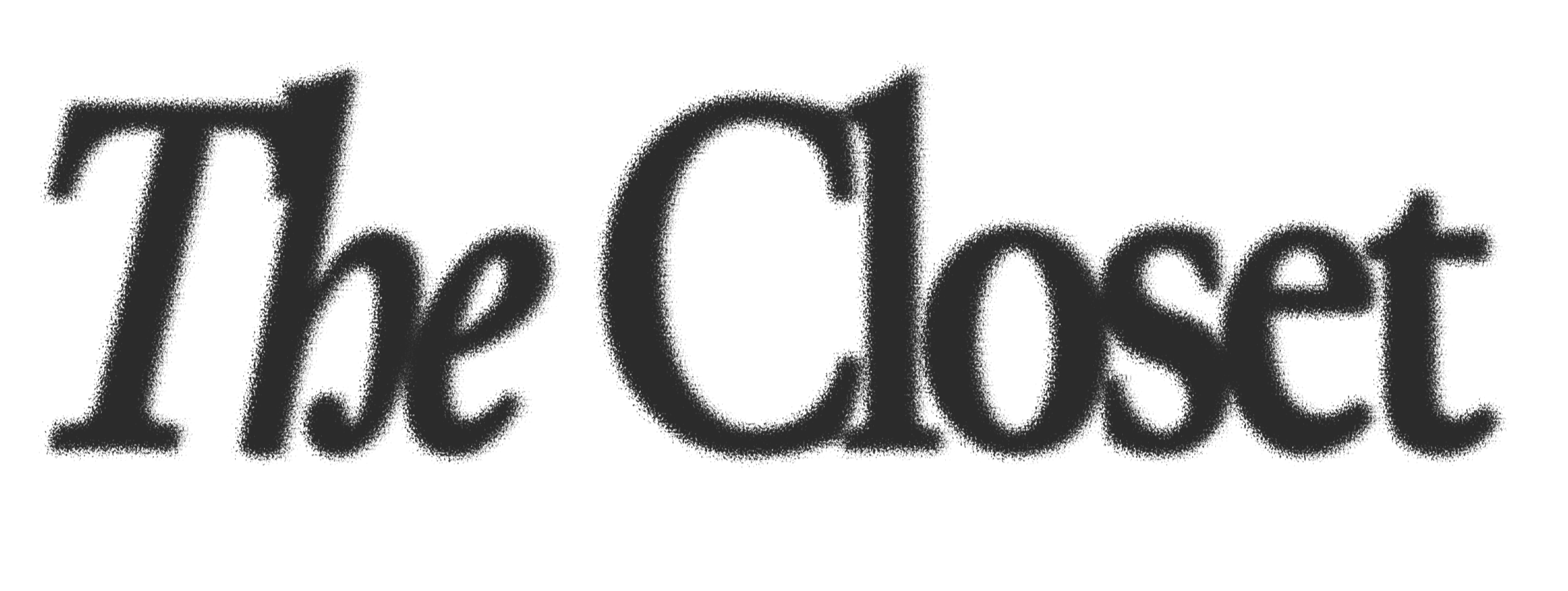 The word 'The Closet' written in stylized, glowing, black letters on a dark background.