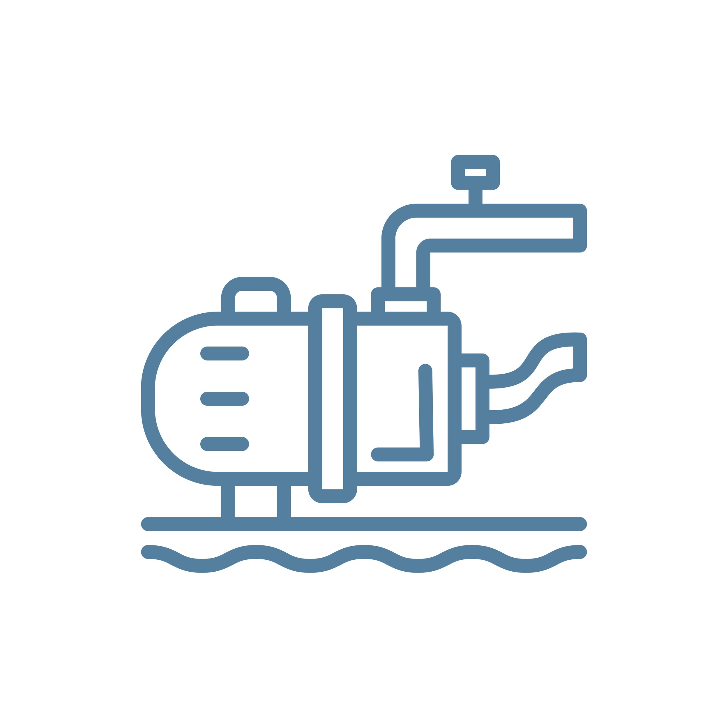 Line drawing of a faucet with a stream of water pouring into a sink