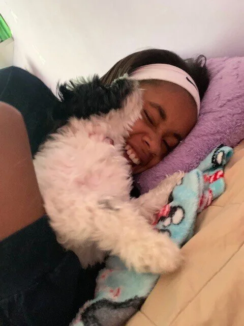 My daughter and dog photo bombed the webinar!