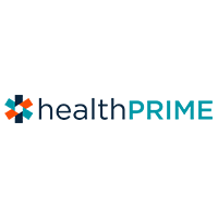 HealthPrime logo with geometric icon and text