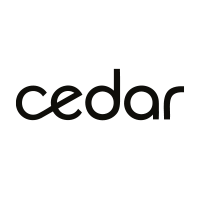 Cedar logo in black text on a white background.