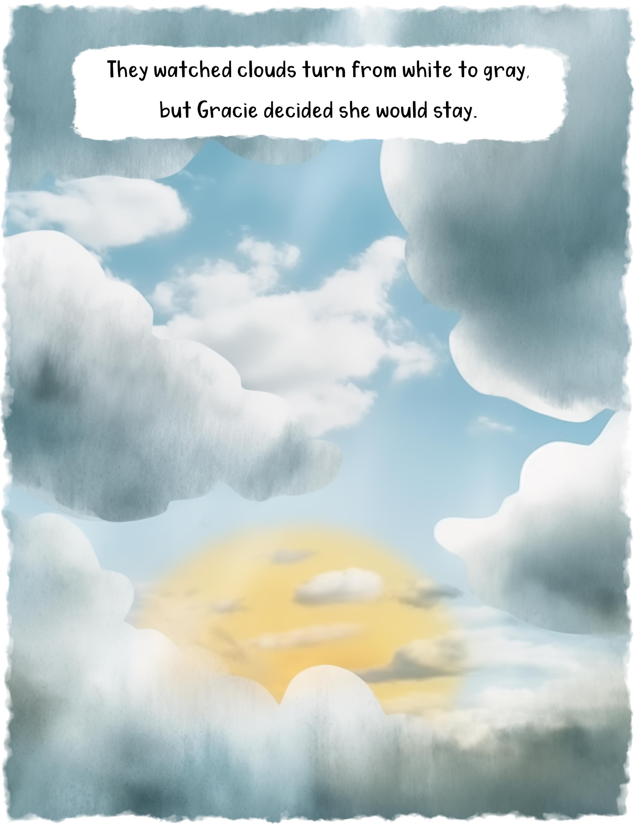 Clouds with the sun setting behind them during sunset.