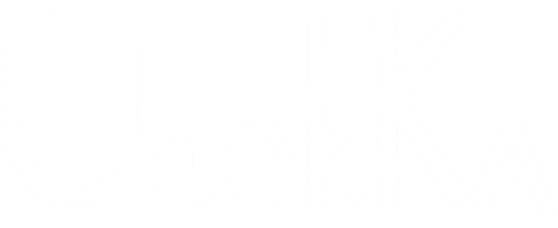 The image features the word 'CHOKA' written in large white letters with a stylized 'C' resembling a hexagon, set against a black background.