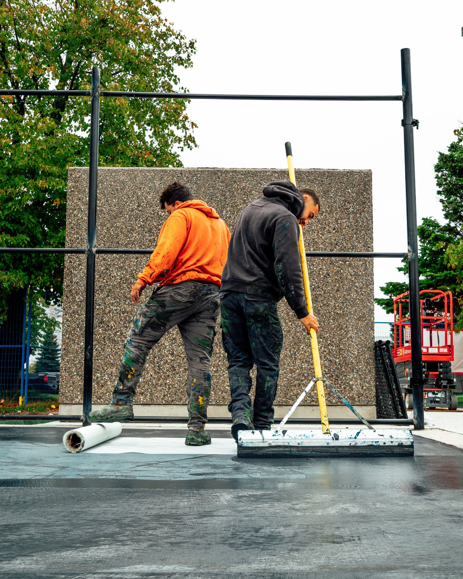 tennis court fiberglass membrane eightynine sports installation