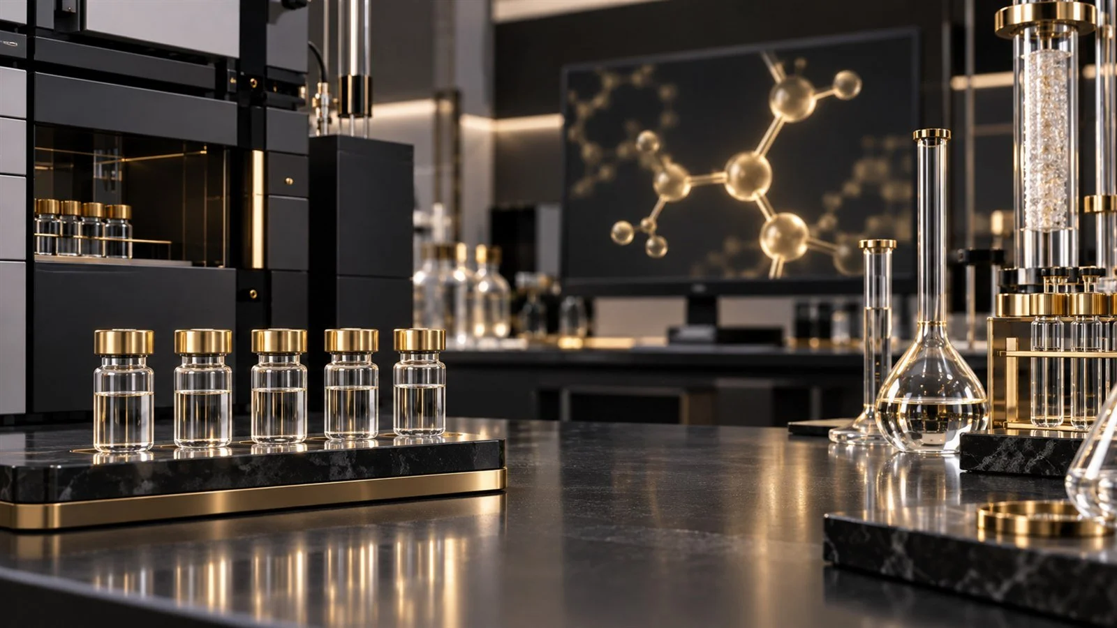 Gold Peak Labs peptide research laboratory with analytical equipment