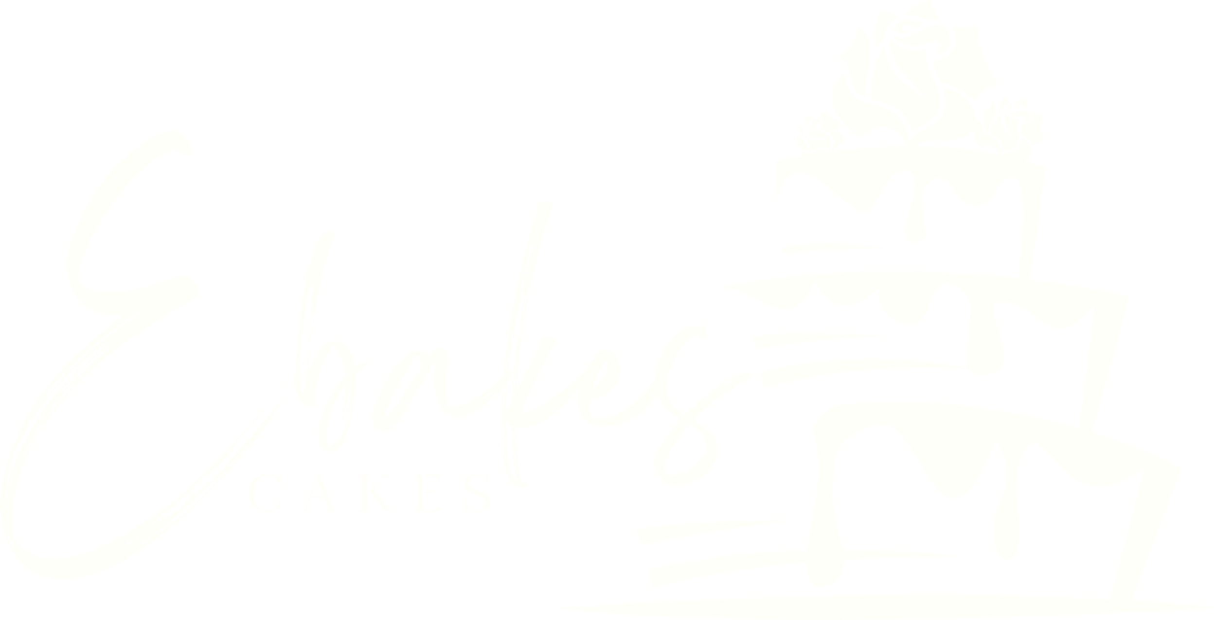Logo for Ebakes Cakes featuring handwritten style text and illustrations of three layered cakes with roses on top.