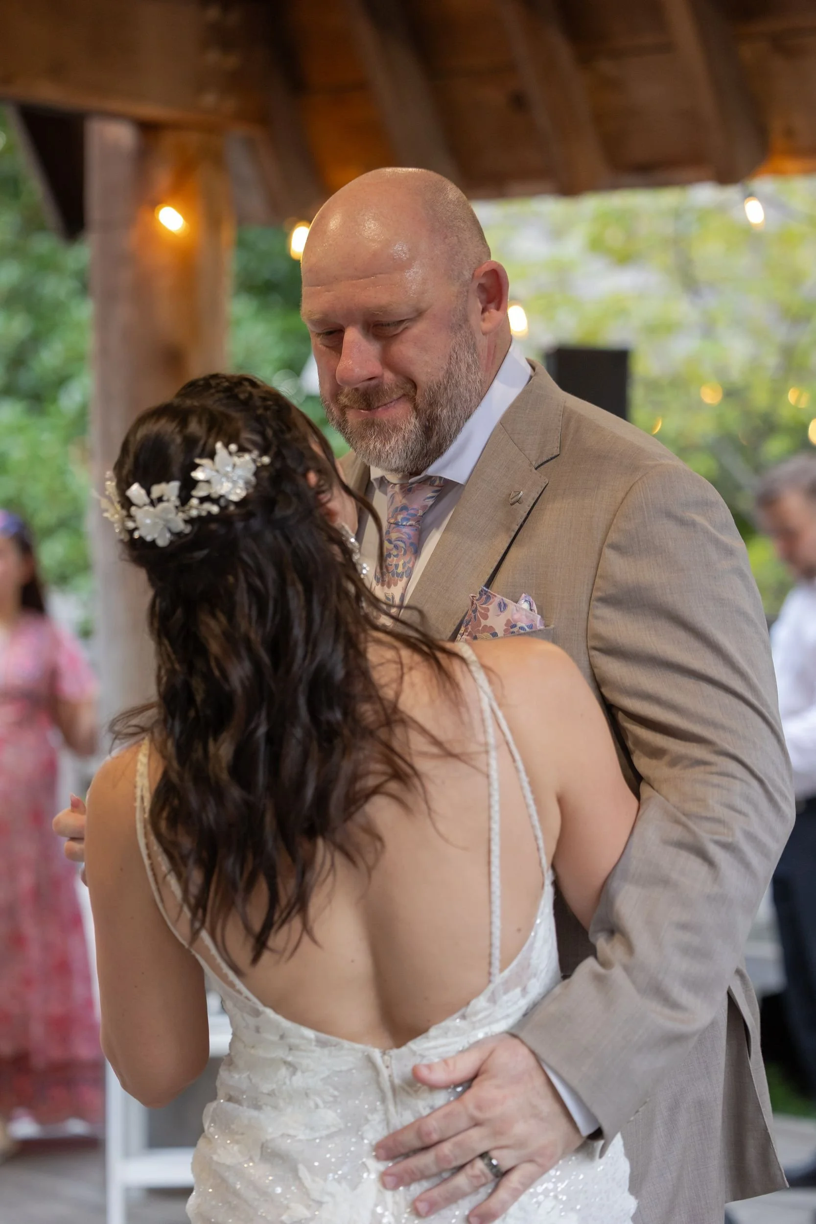 Lydia and Ryan's first dance at their Fort Worth Japanese Garden reception