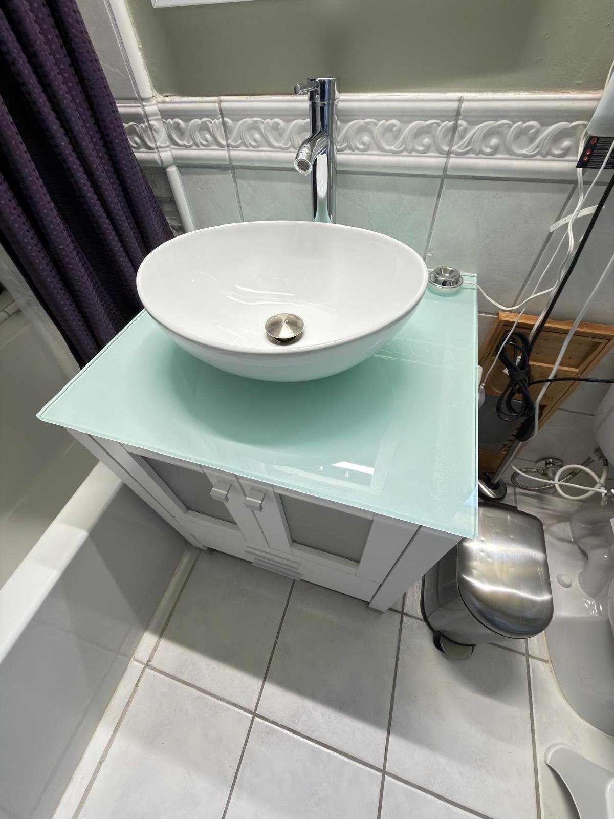 Bathroom faucet installation- Labor started at 150$. Materials not included.
