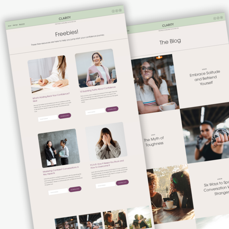 Clarity Website Template for Therapists and Coaches