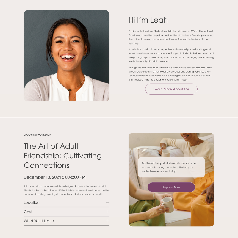 Clarity Website Template for Therapists and Coaches