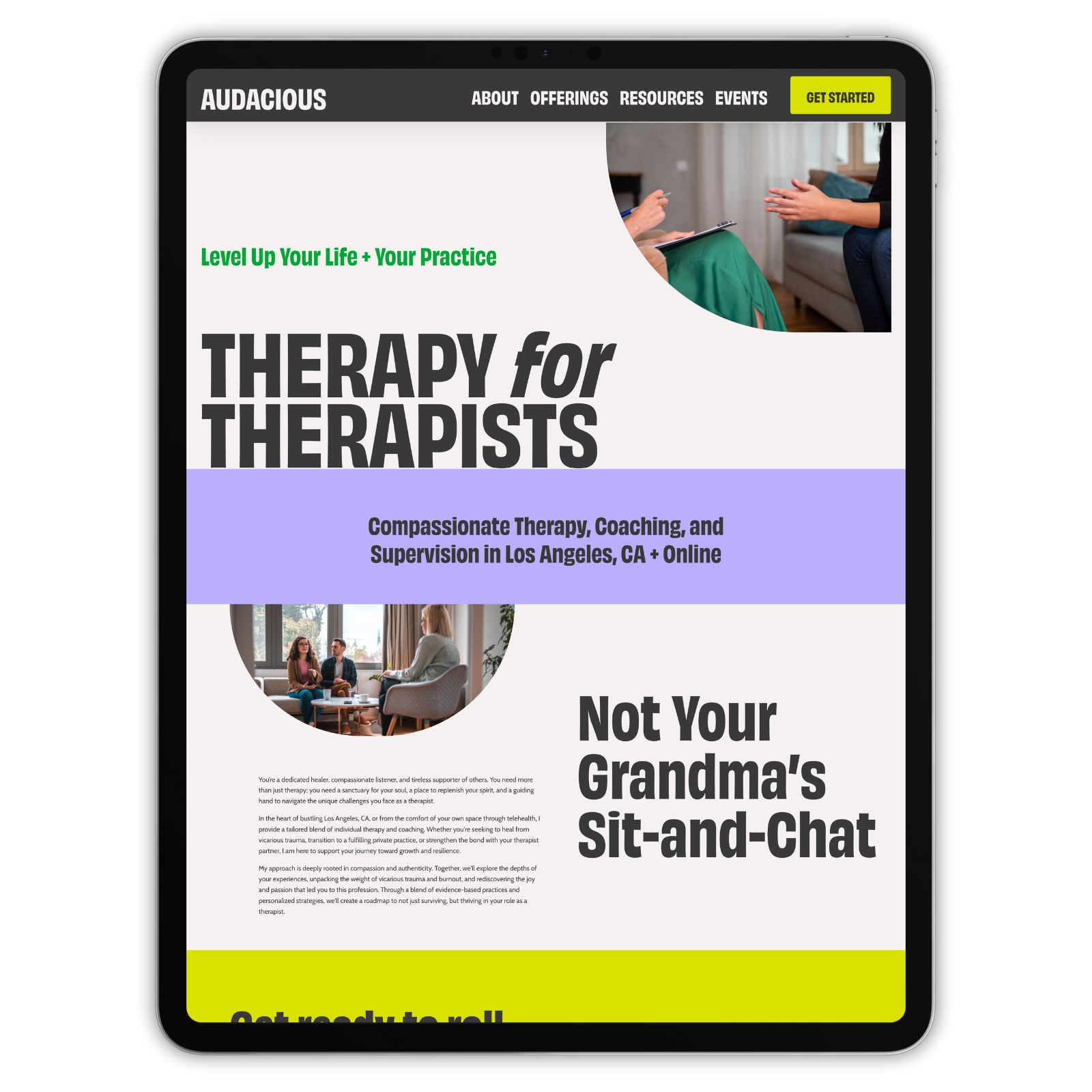 Audacious Website Template for Therapists and Coaches