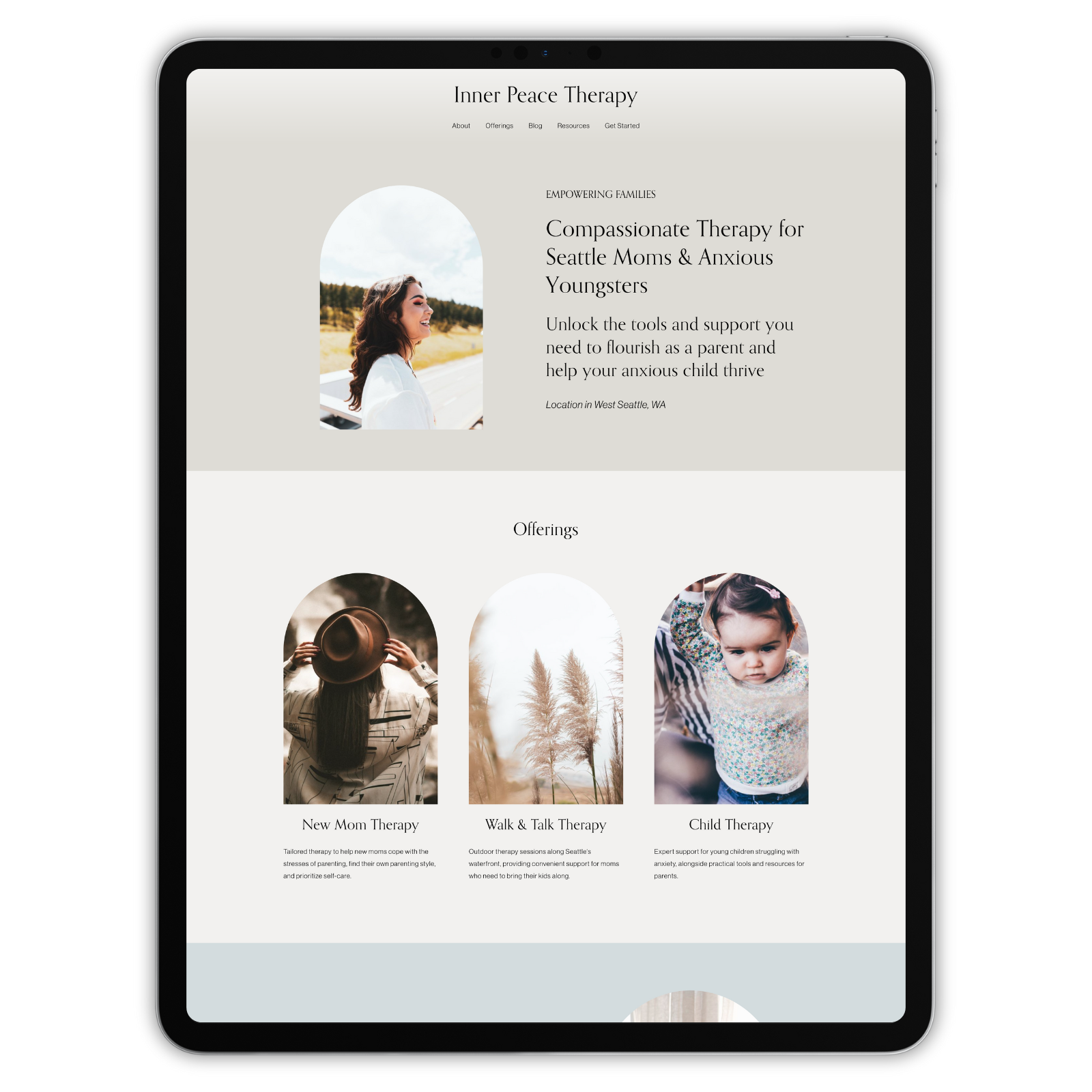 Inner Peace Website Template for Therapists and Coaches