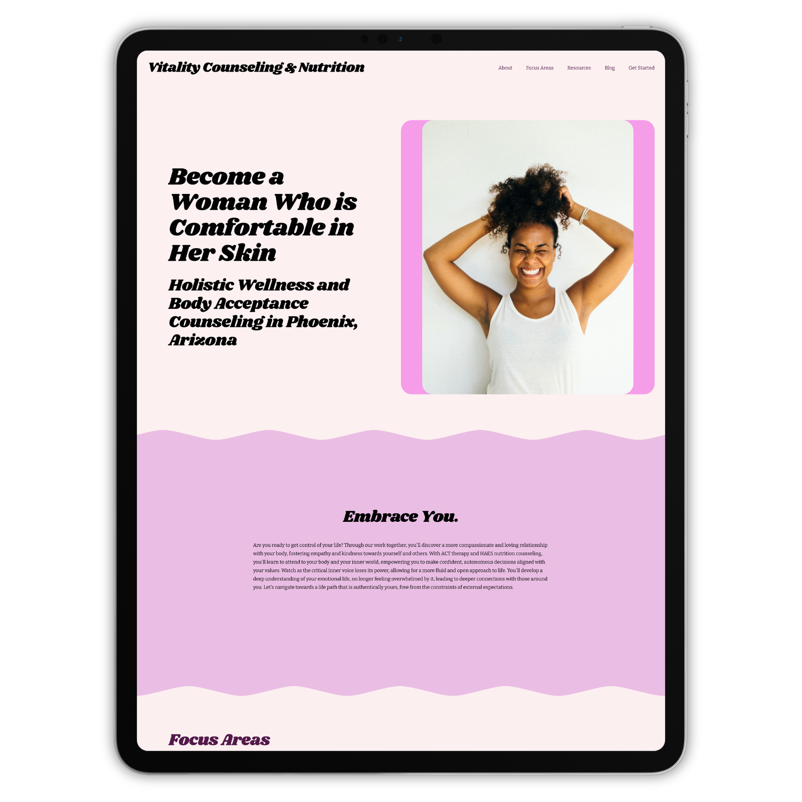 Vitality Website Template for Therapists and Coaches
