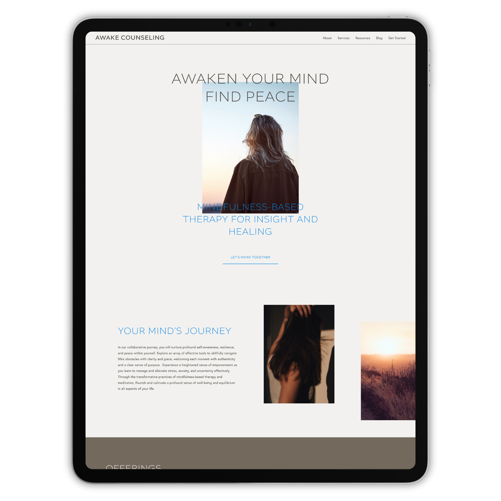 Awake Website Template for Therapists and Coaches