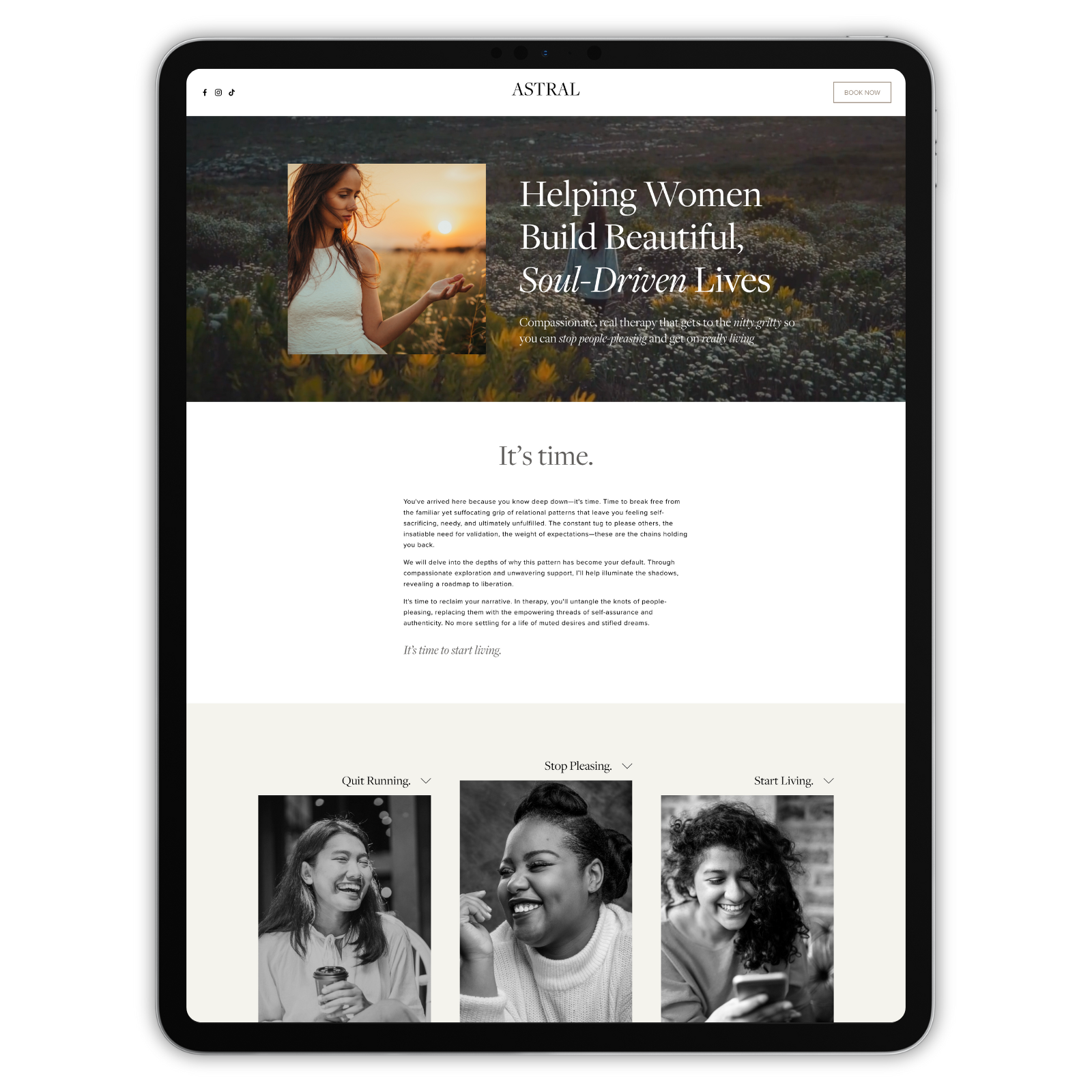 Astral Website Template for Therapists and Coaches