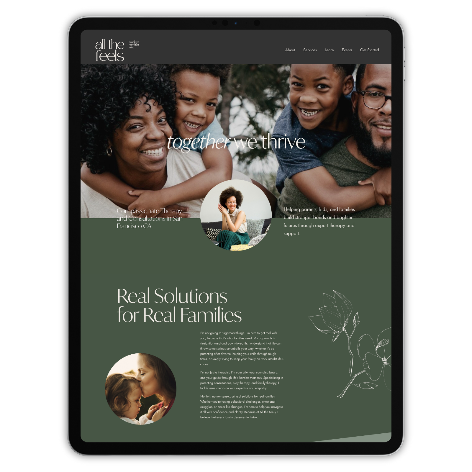 All the Feels Website for Therapists and Coaches