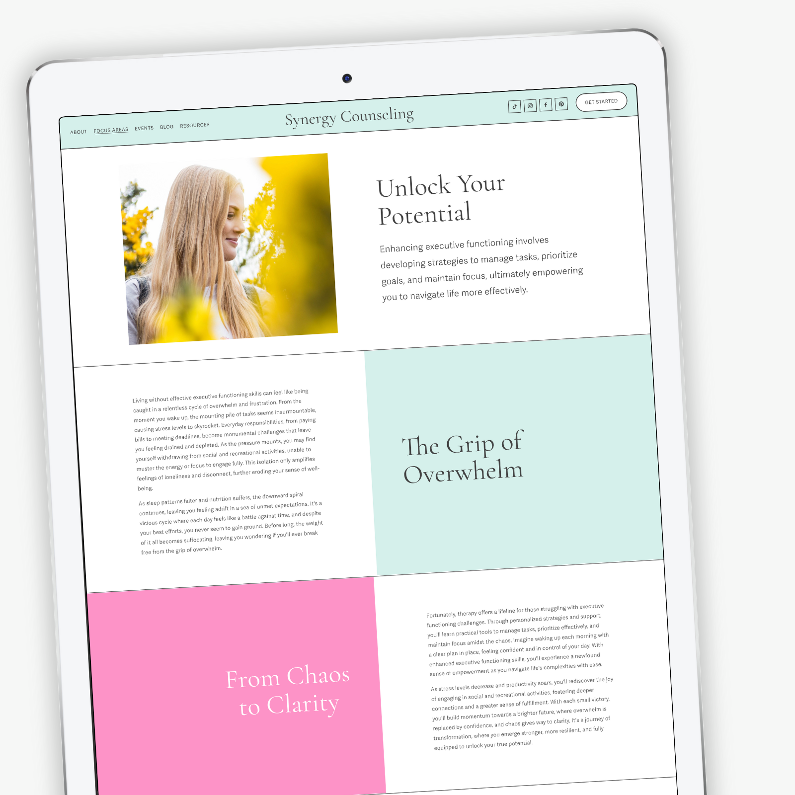 Synergy Website Template for Therapists and Coaches