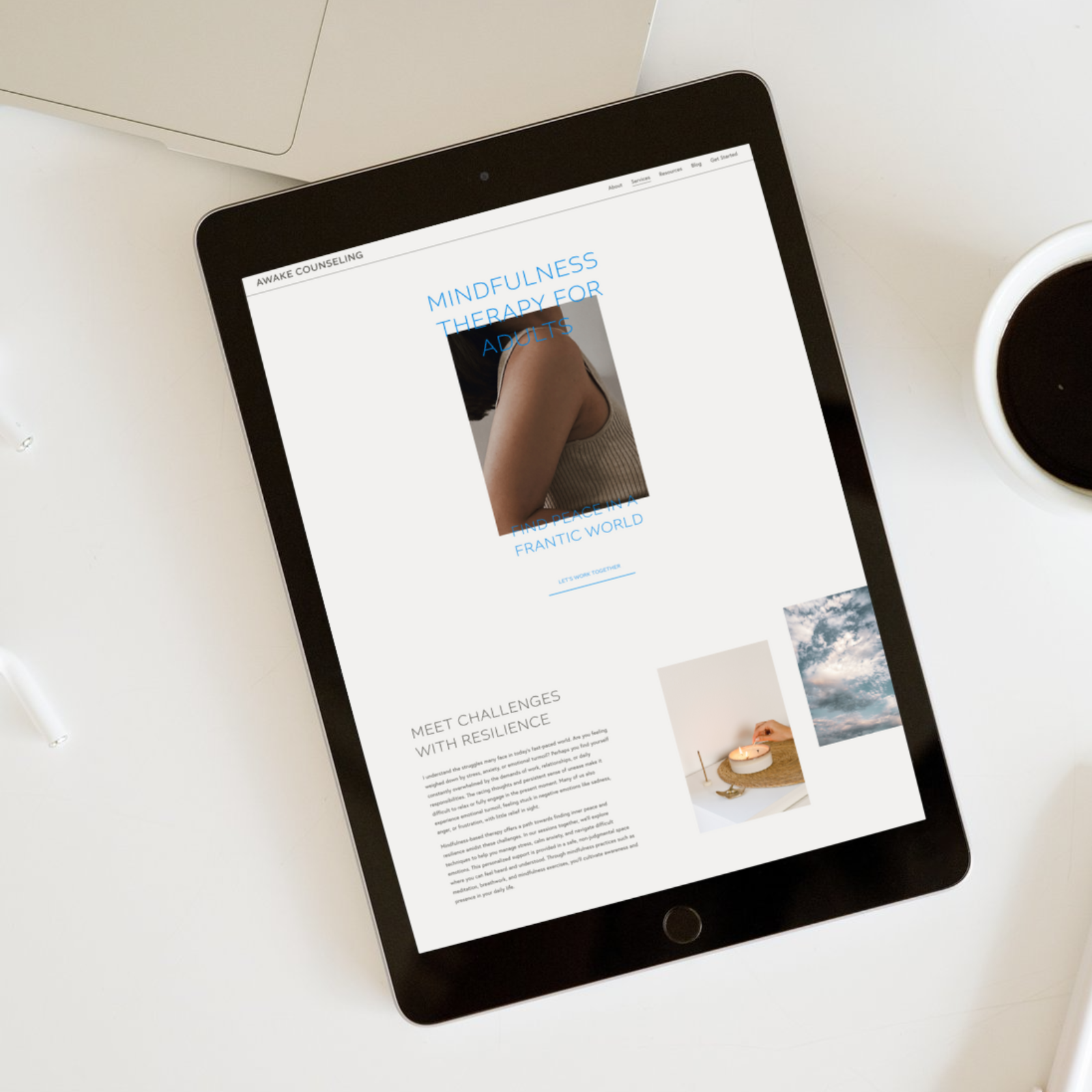 Awake Website Template for Therapists and Coaches