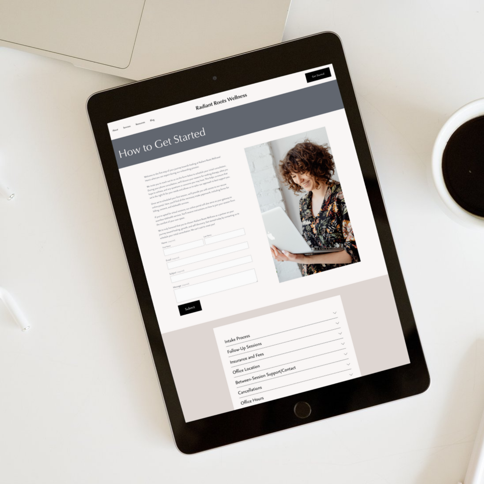 Radiant Roots Website Template for Therapists and Coaches