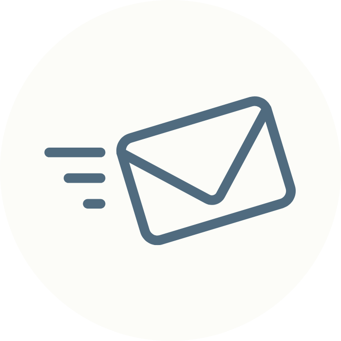 Icon of a moving envelope representing email or message delivery.