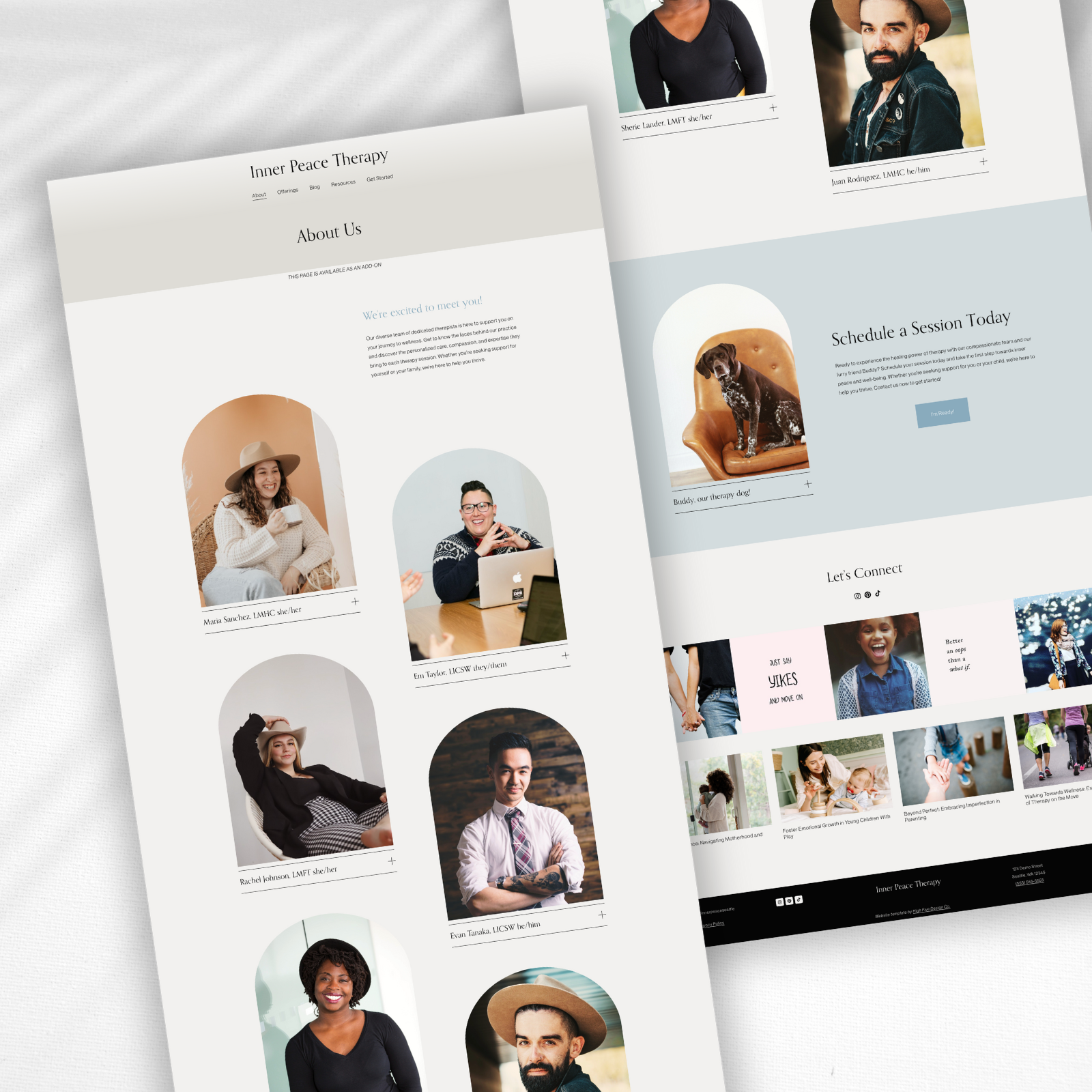 Inner Peace Website Template for Therapists and Coaches