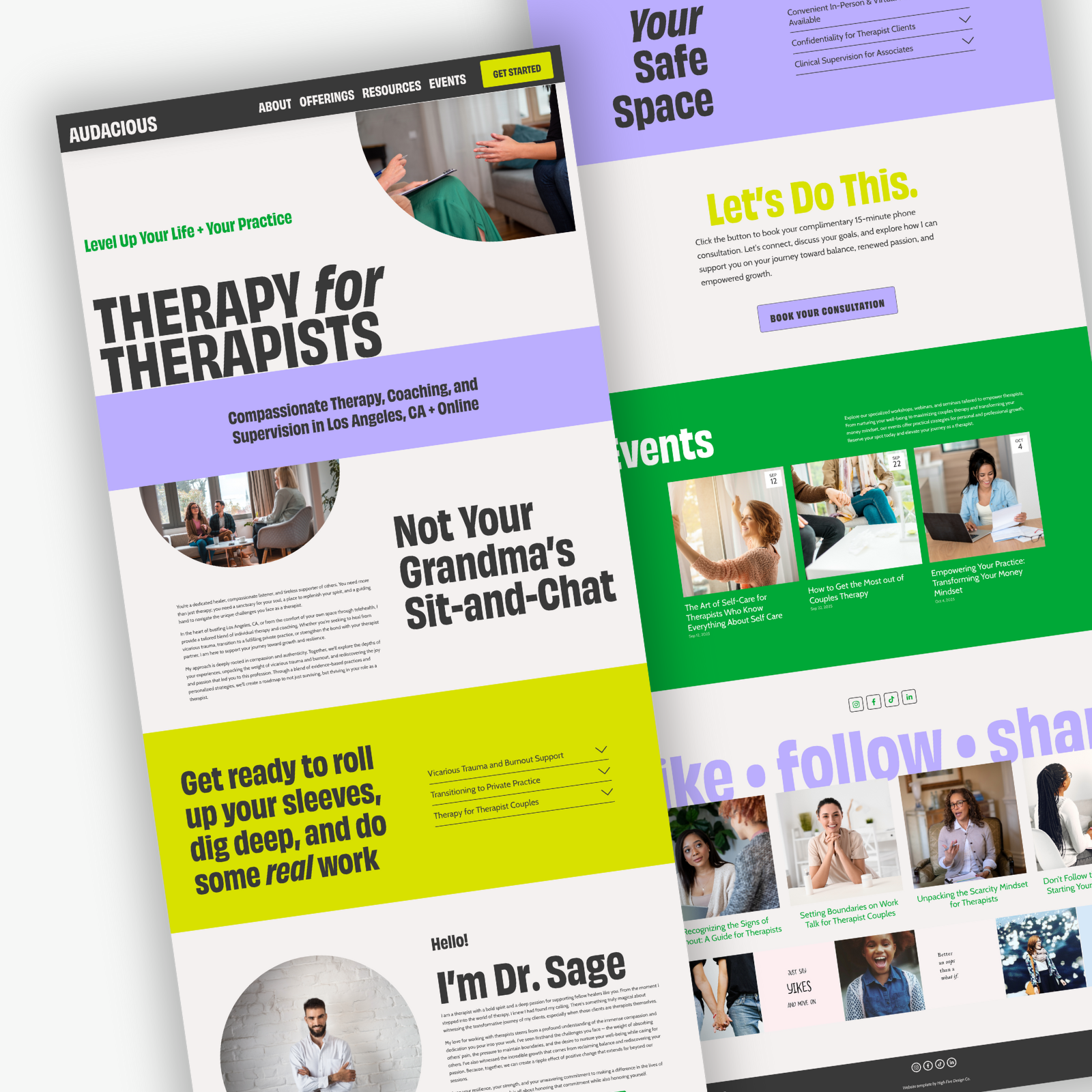 Audacious Website Template for Therapists and Coaches