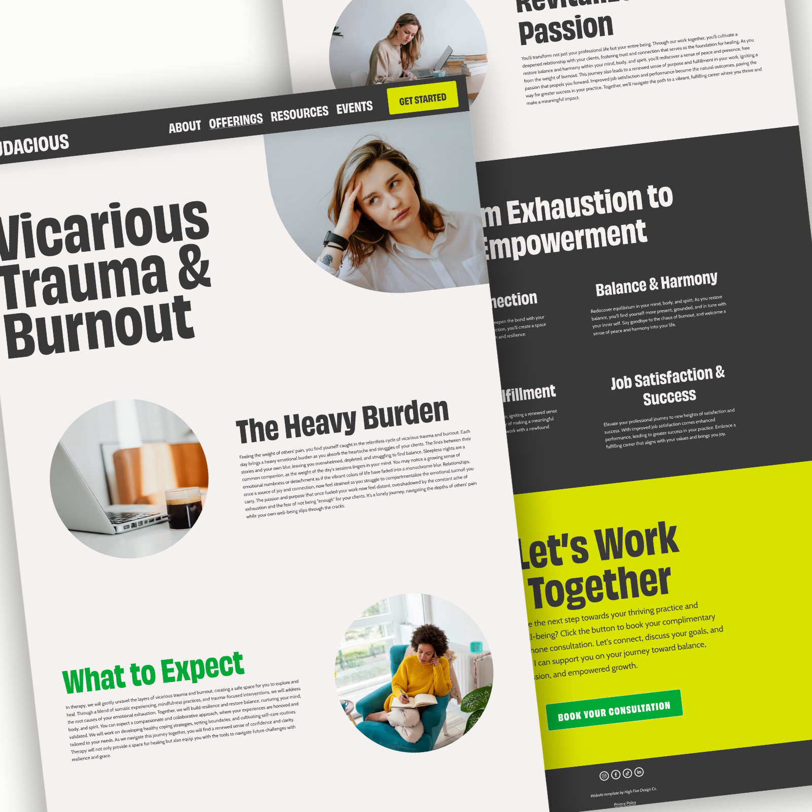 Audacious Website Template for Therapists and Coaches