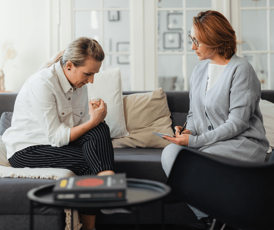 a therapist and client