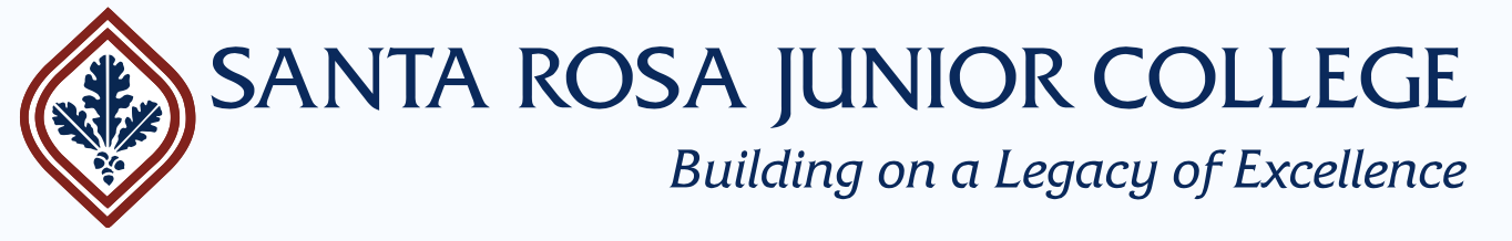 Santa Rosa Junior College logo with the motto 'Building on a Legacy of Excellence' and a decorative emblem.