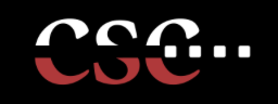 The letters "csc..." with a unique design, featuring black background and alternating black, white, and red colors.