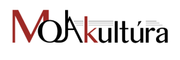 Logo with stylized text 'MOJA kultúra' featuring red and black letters.