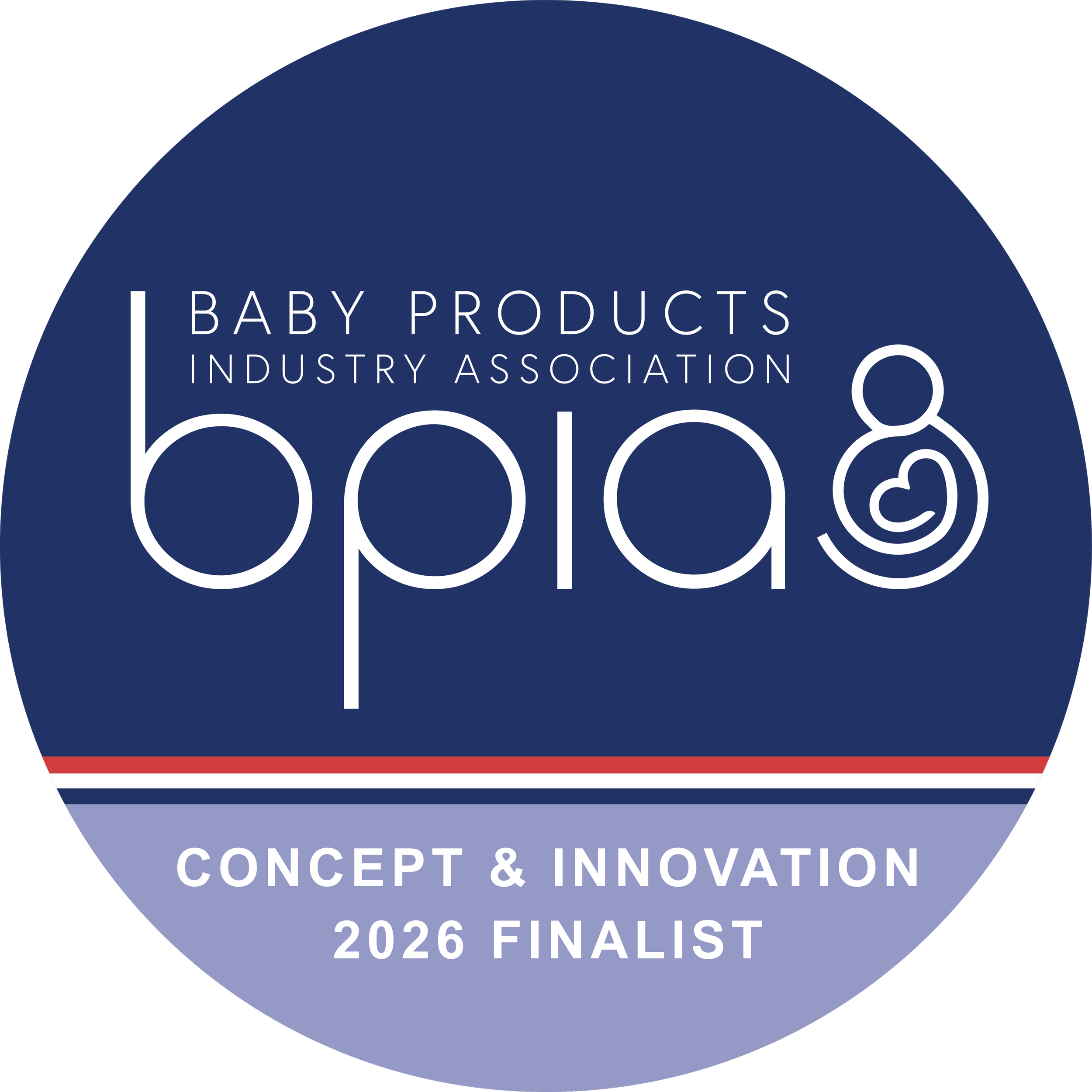Baby Products Industry Association 2026 Concept & Innovation Awards finalist badge.