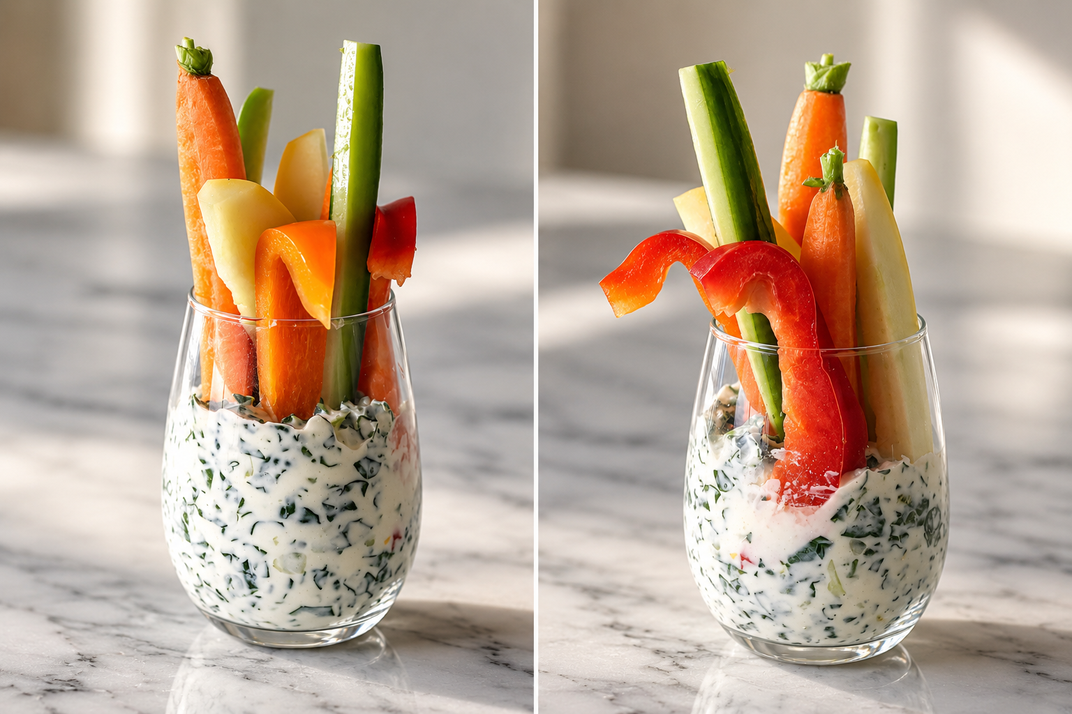 Veggie Cups with Vegetable Dip