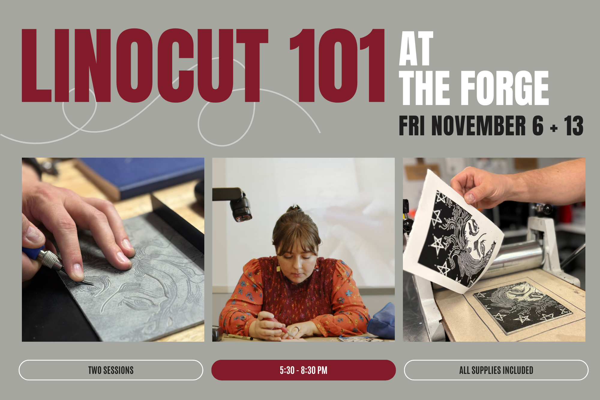 Linocut 101 with Sarah Bogdal - The Forge - Part 1