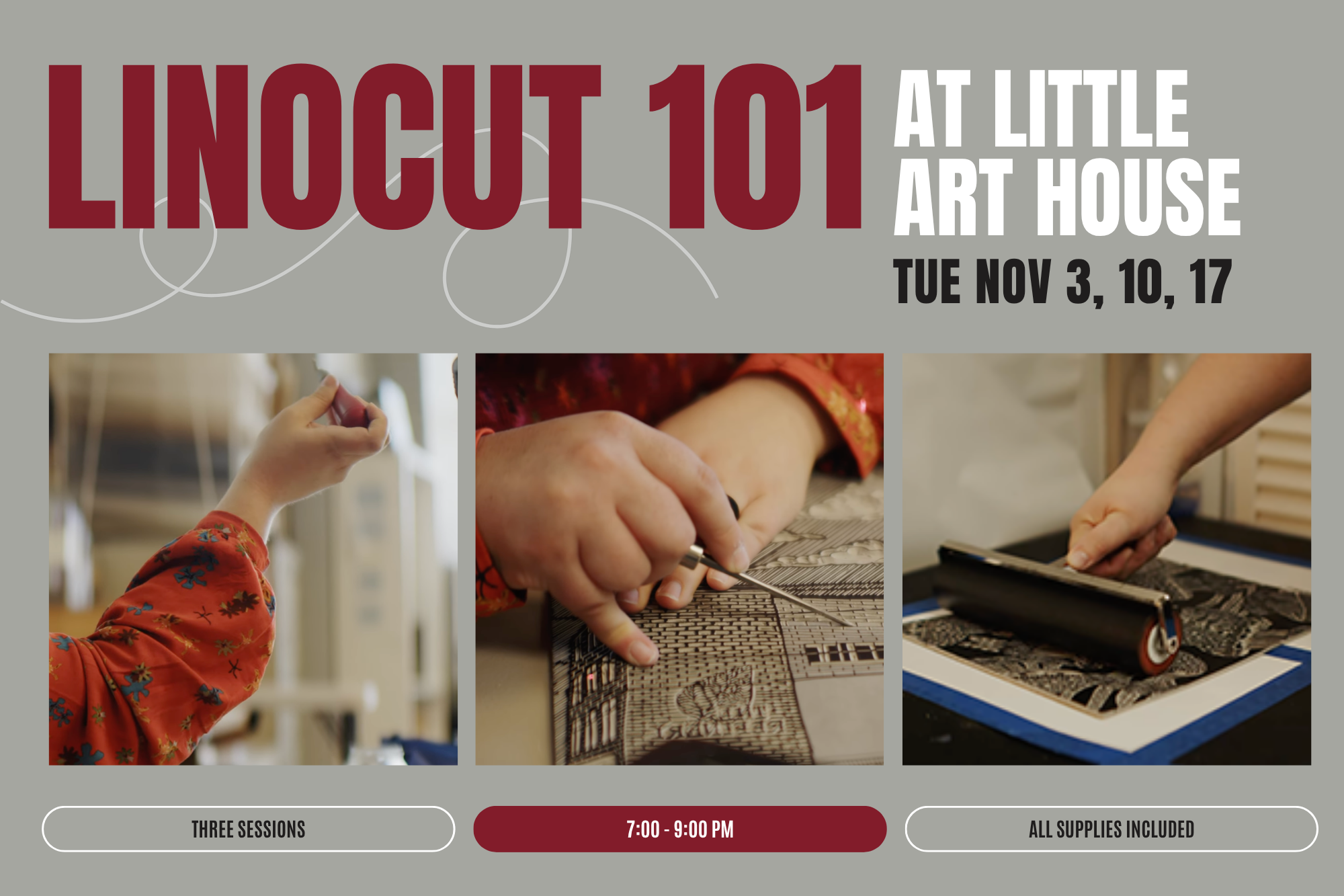 Linocut 101 with Sarah Bogdal - Little Art House - Part 1
