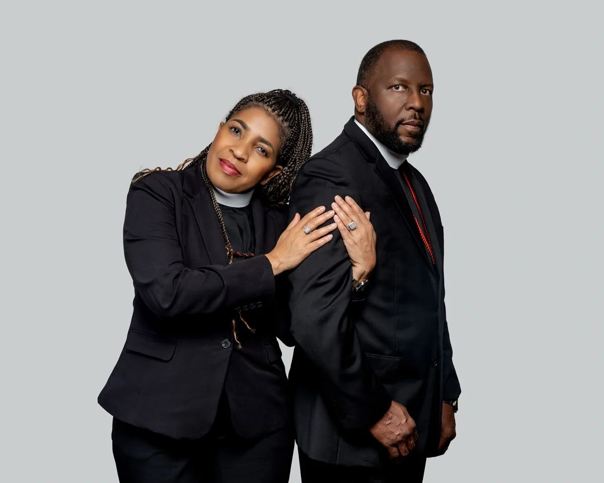 2 people standing