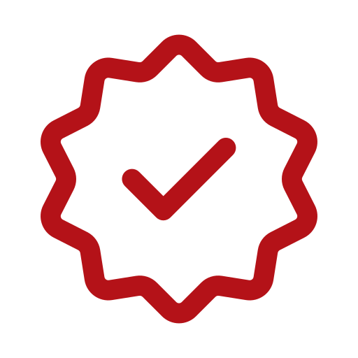 Red checkmark badge representing trusted home care services and quality senior care.