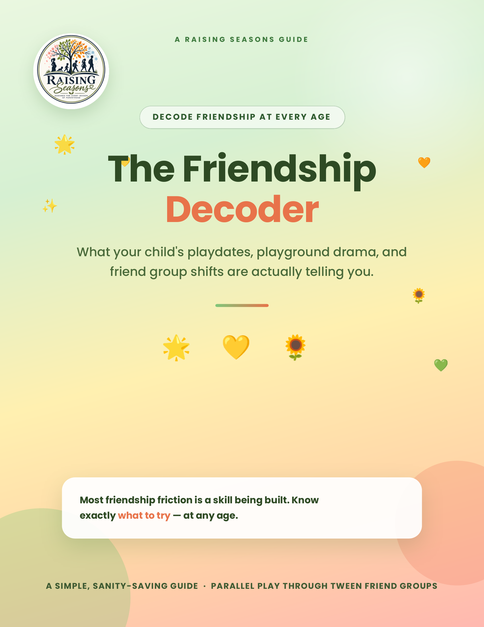 The Friendship Decoder guide cover — parenting guide for kids' friendships