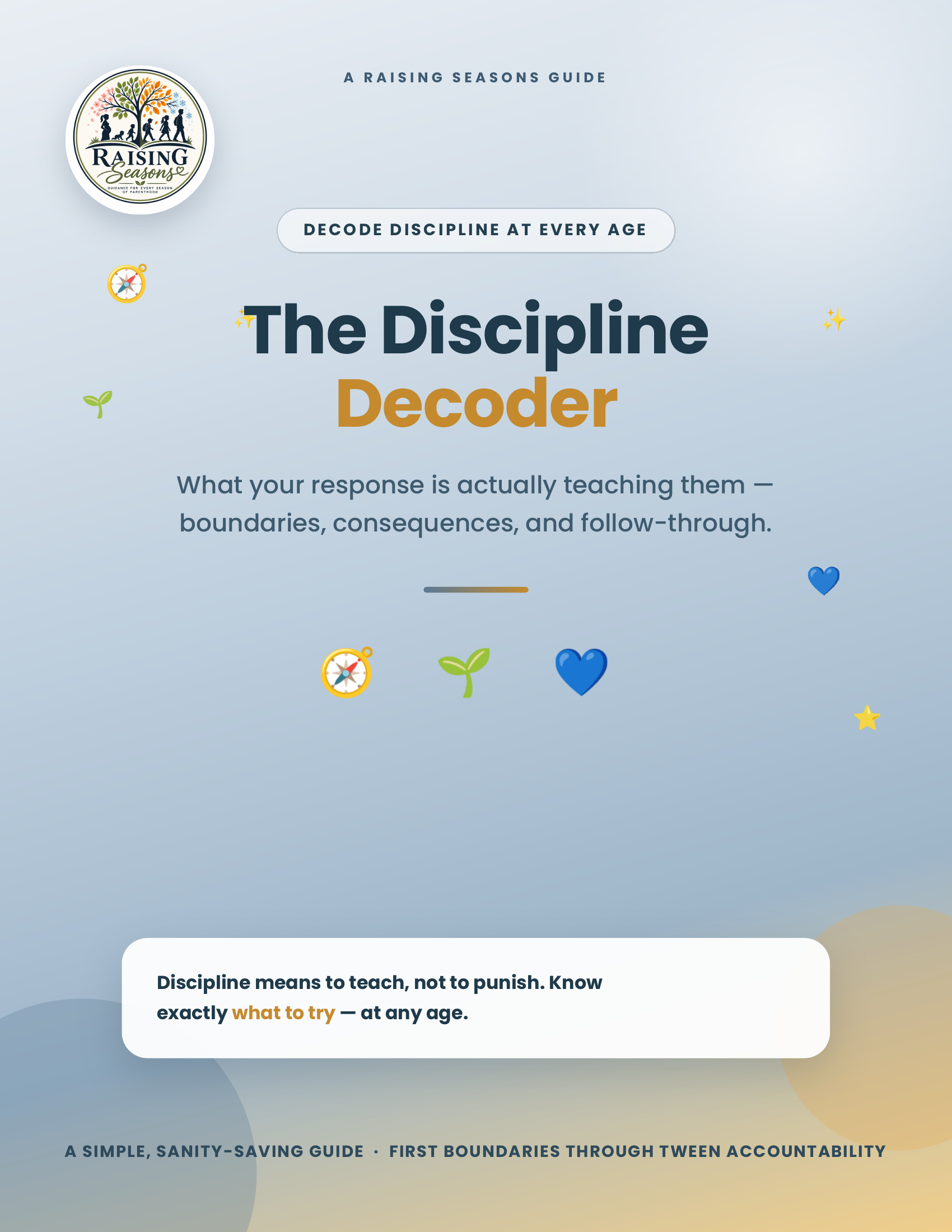 The Discipline Decoder guide cover — parenting guide for discipline strategies