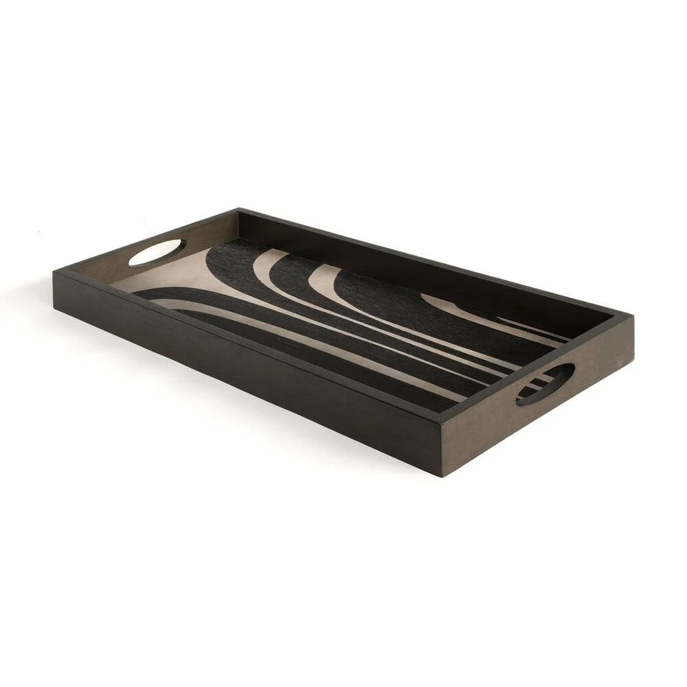 Ethnicraft Graphite Curves Wooden Tray, Medium