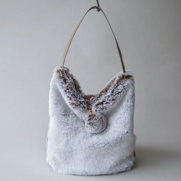 Evelyne Prélonge Large Faux Fur Shoulder Bag, Chestnut