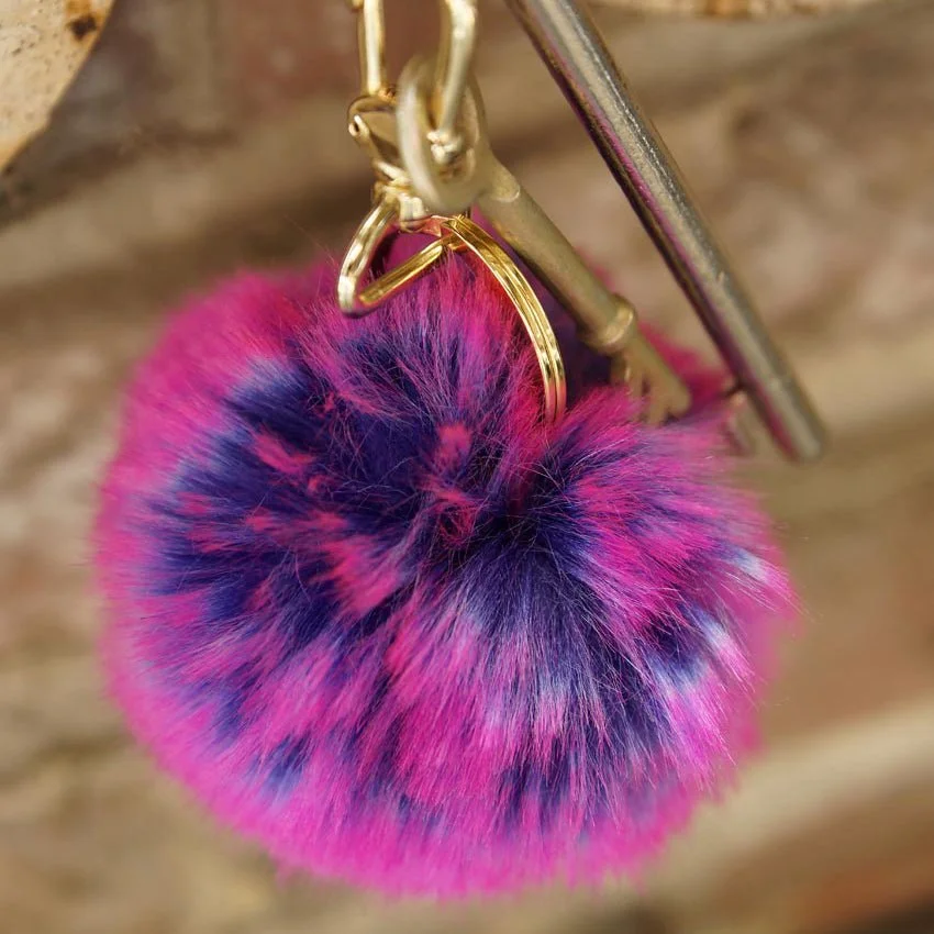 Evelyne Prélonge Faux Fur Pompom Key Chain, Pink
