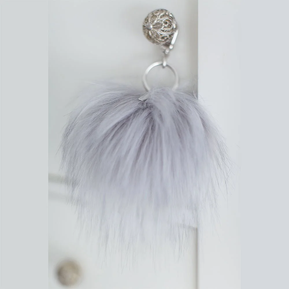 Evelyne Prélonge Faux Fur Pompom Key Chain, Himalaya Pearl
