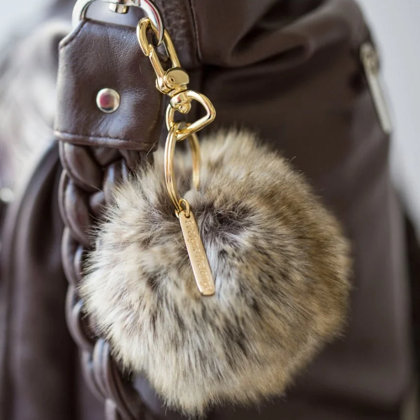 Evelyne Prélonge Faux Fur Pompom Key Chain, Monaco