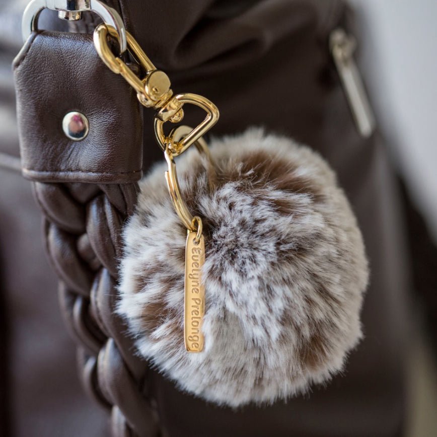 Evelyne Prélonge Faux Fur Pompom Key Chain, Chestnut