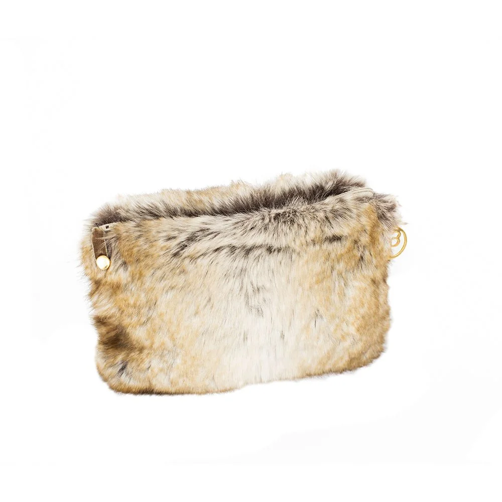Evelyne Prélonge Faux Fur Cosmetic Bag, Monaco