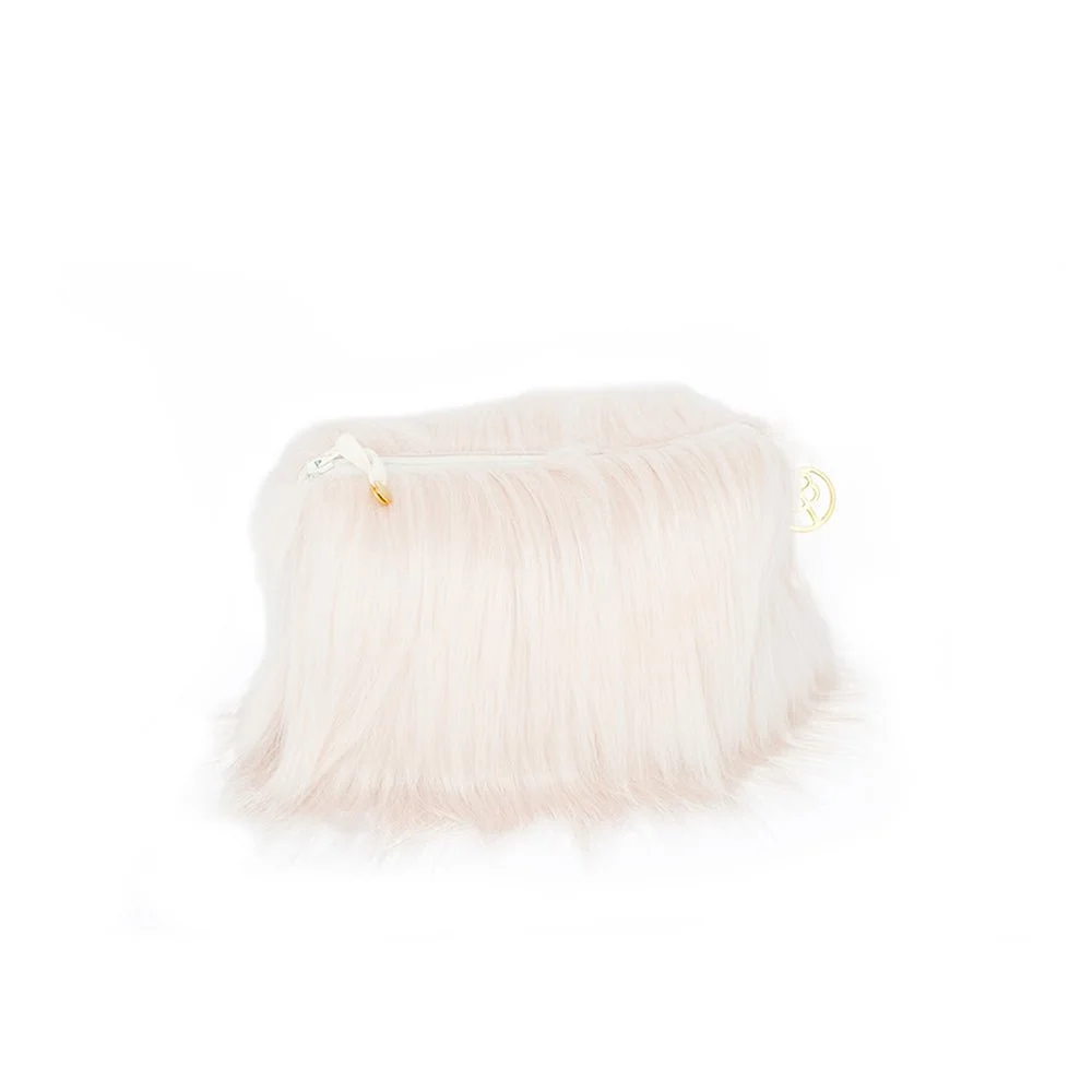 Evelyne Prélonge Faux Fur Cosmetic Bag, Himalaya Blush
