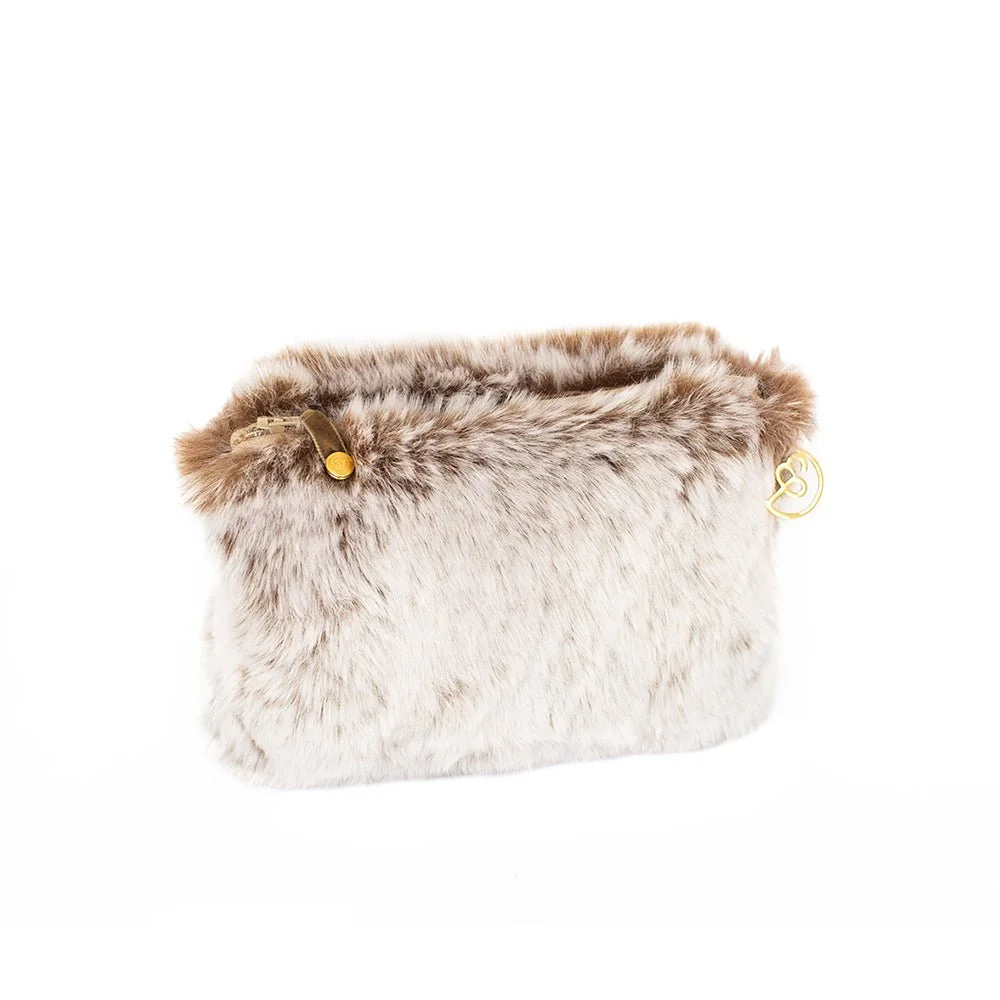 Evelyne Prélonge Faux Fur Cosmetic Bag, Chestnut