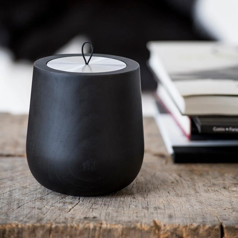 Hypsoé Wooden Refillable Scented Candle, Black