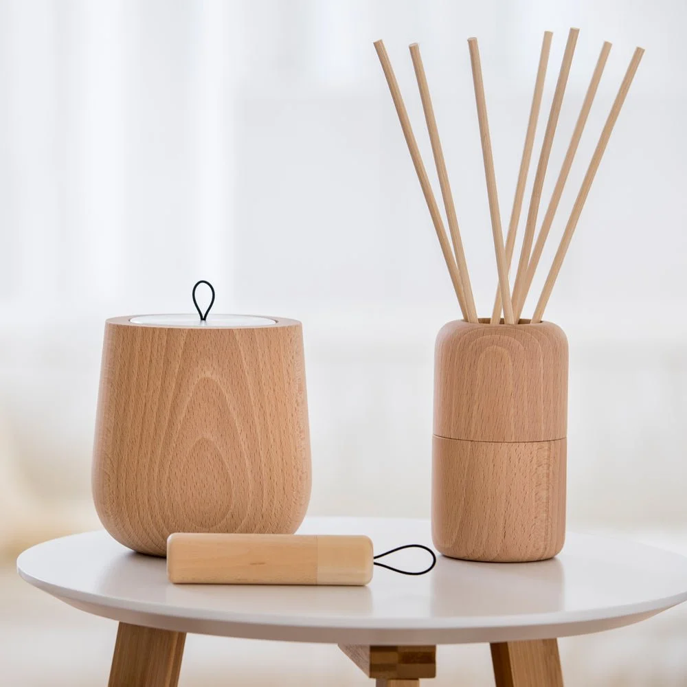 Hypsoé Wooden Refillable Scented Candle, Natural